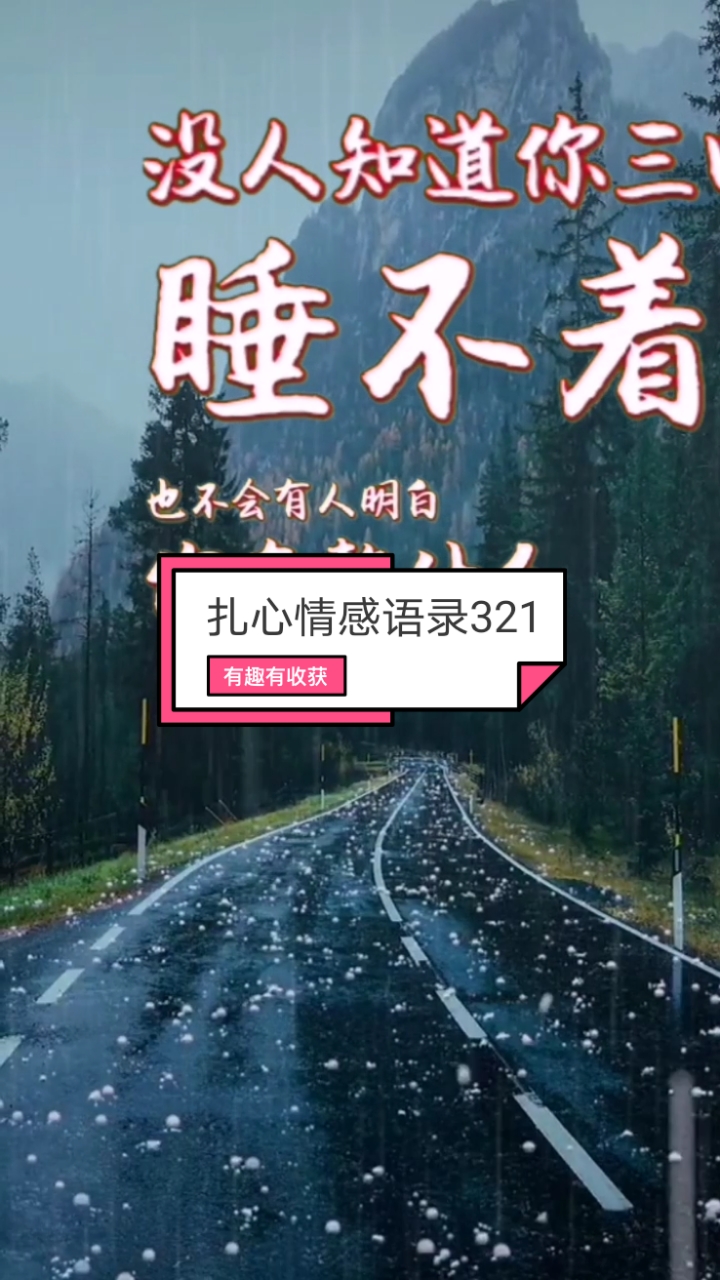 扎心情感语录#没人知道你三四点睡不着,也不会有人明白你在熬什么