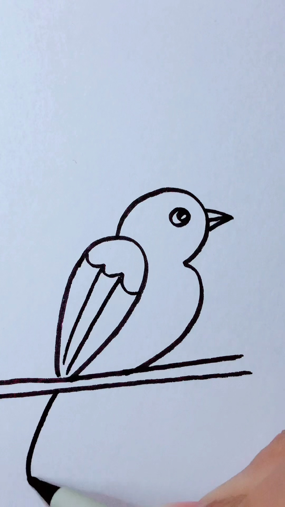 画画原来如此简单用数字2和3画小鸟