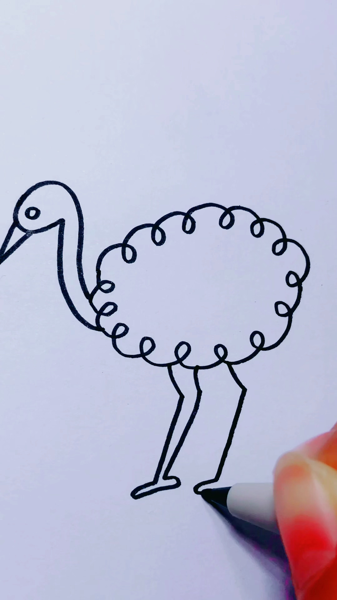 画画原来如此简单#简单画鸵鸟