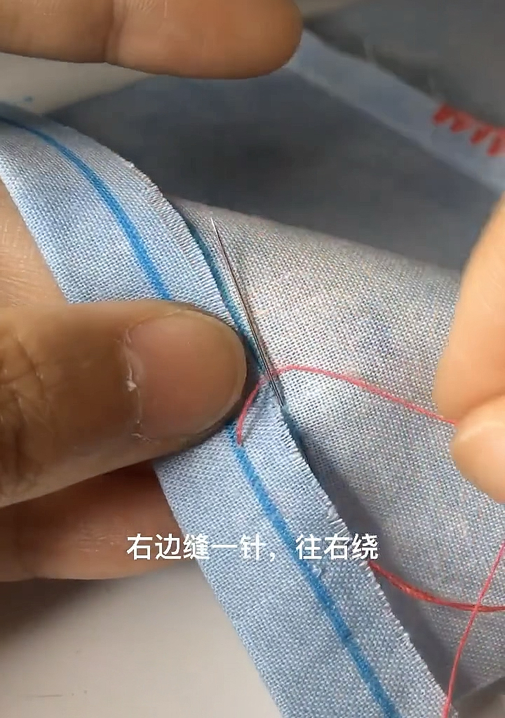 这样的裤边线终于学会了好多西装裤都是这样的针边线