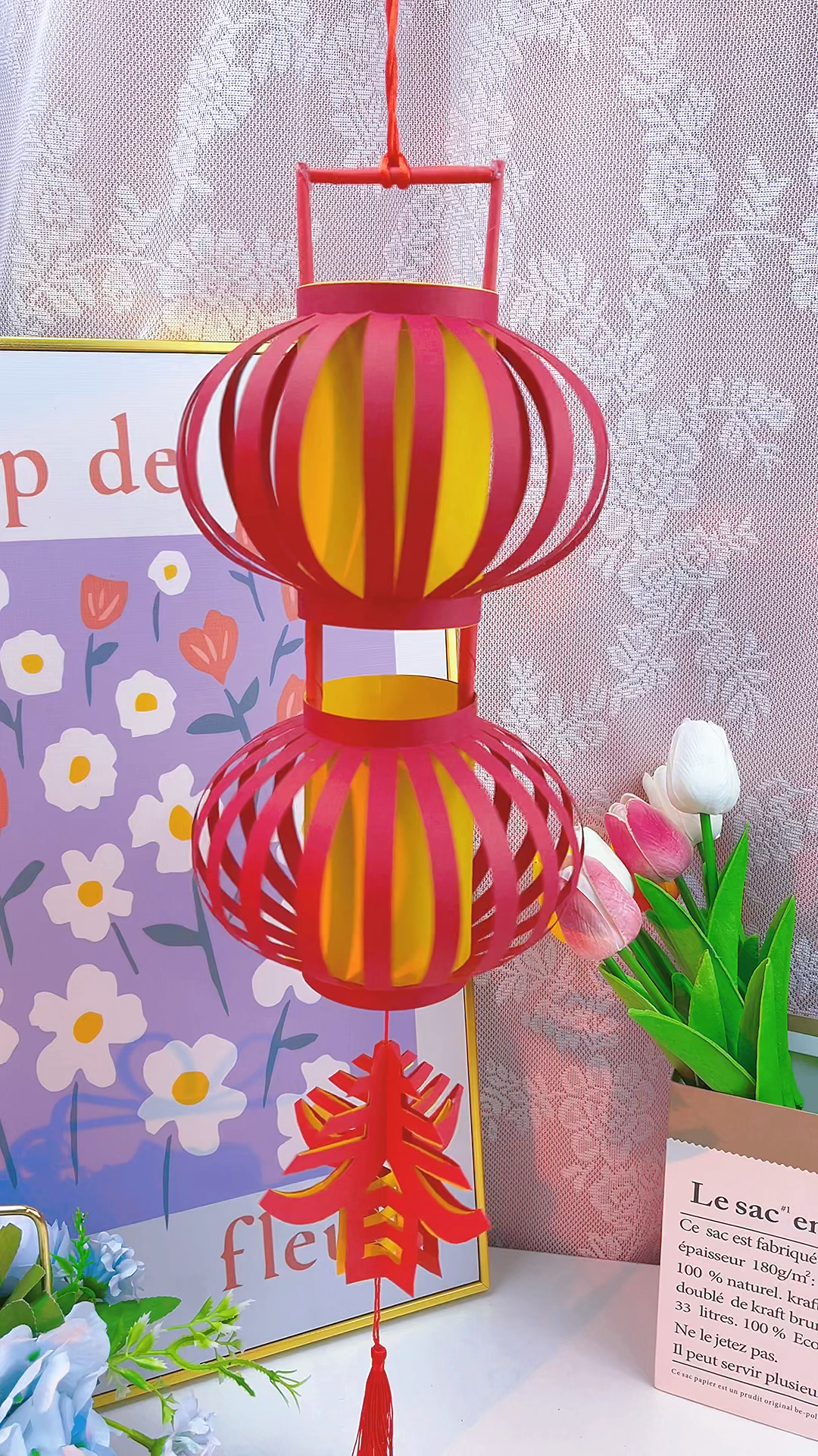 手工灯笼#春节快到了,大红灯笼可以做起来了!