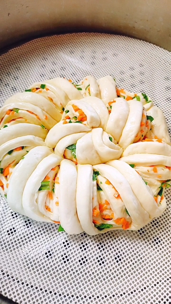 美食#蔬菜花卷超宣软好吃