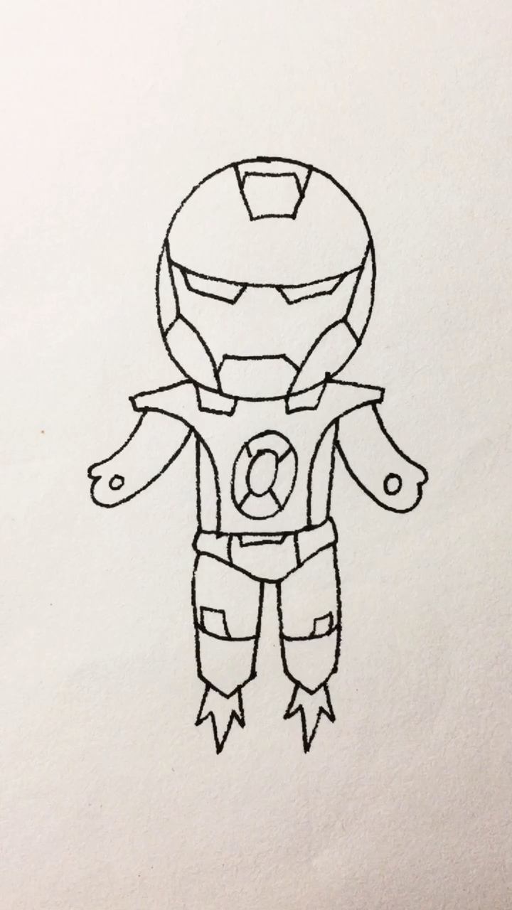 画画原来如此简单#学画钢铁侠简笔画