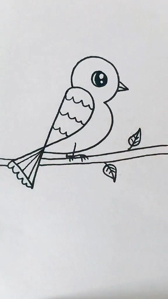 画画原来如此简单#用123画小鸟,很简单,快来画画吧#简笔画