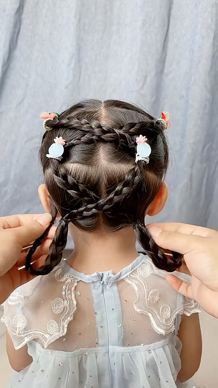 扎发精英#儿童编发～三岁半娃娃的短发发型～简单没有碎发咯!