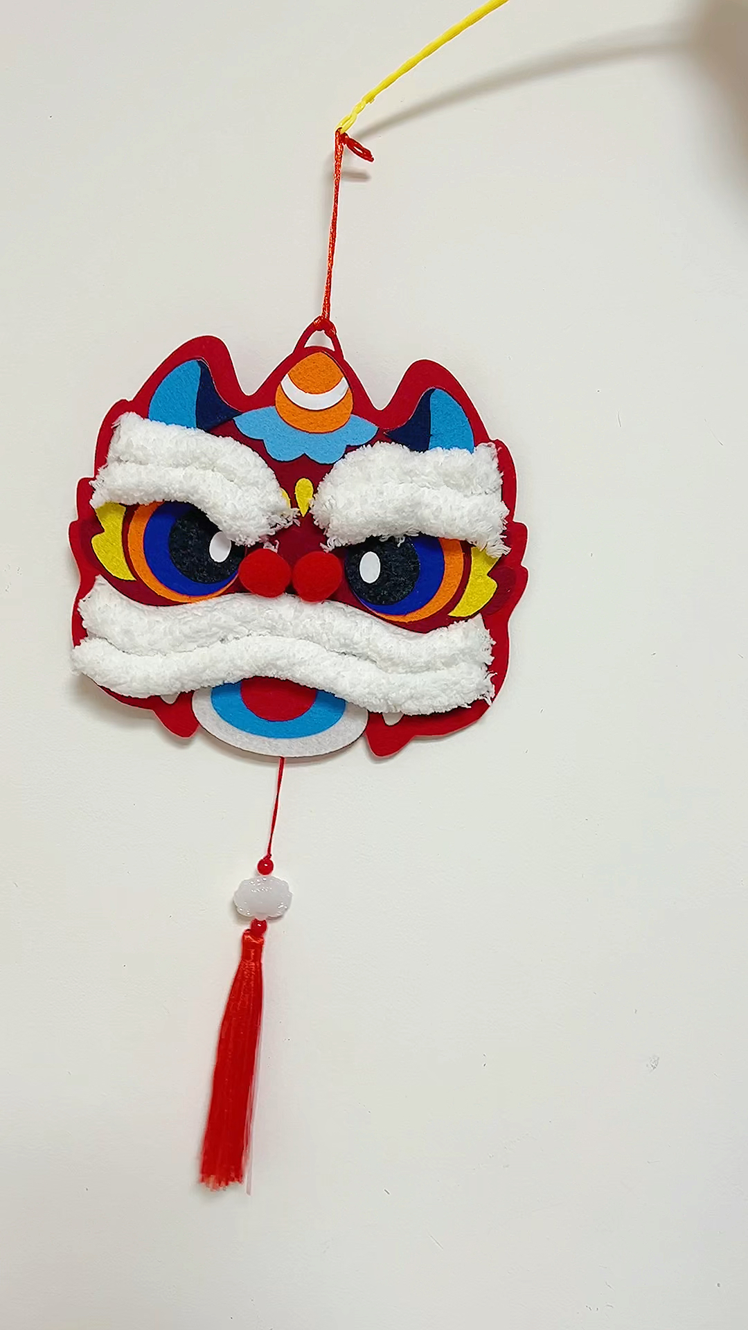 好物推荐#创意不织布装饰礼物醒狮挂饰,儿童手工diy制作材料包