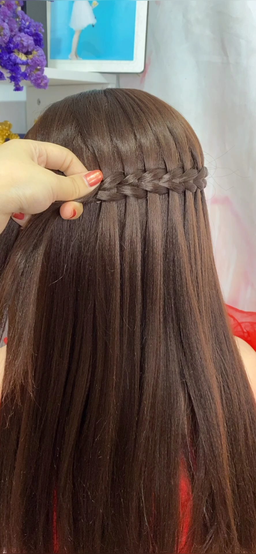 全民最火编发#麦穗瀑布辫超级慢动作讲解