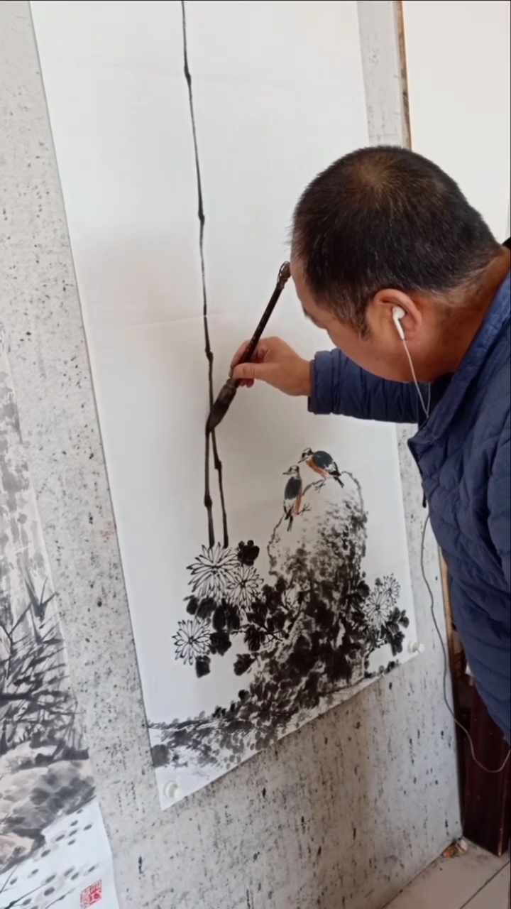 三桐草堂画家王占海#如何画竹