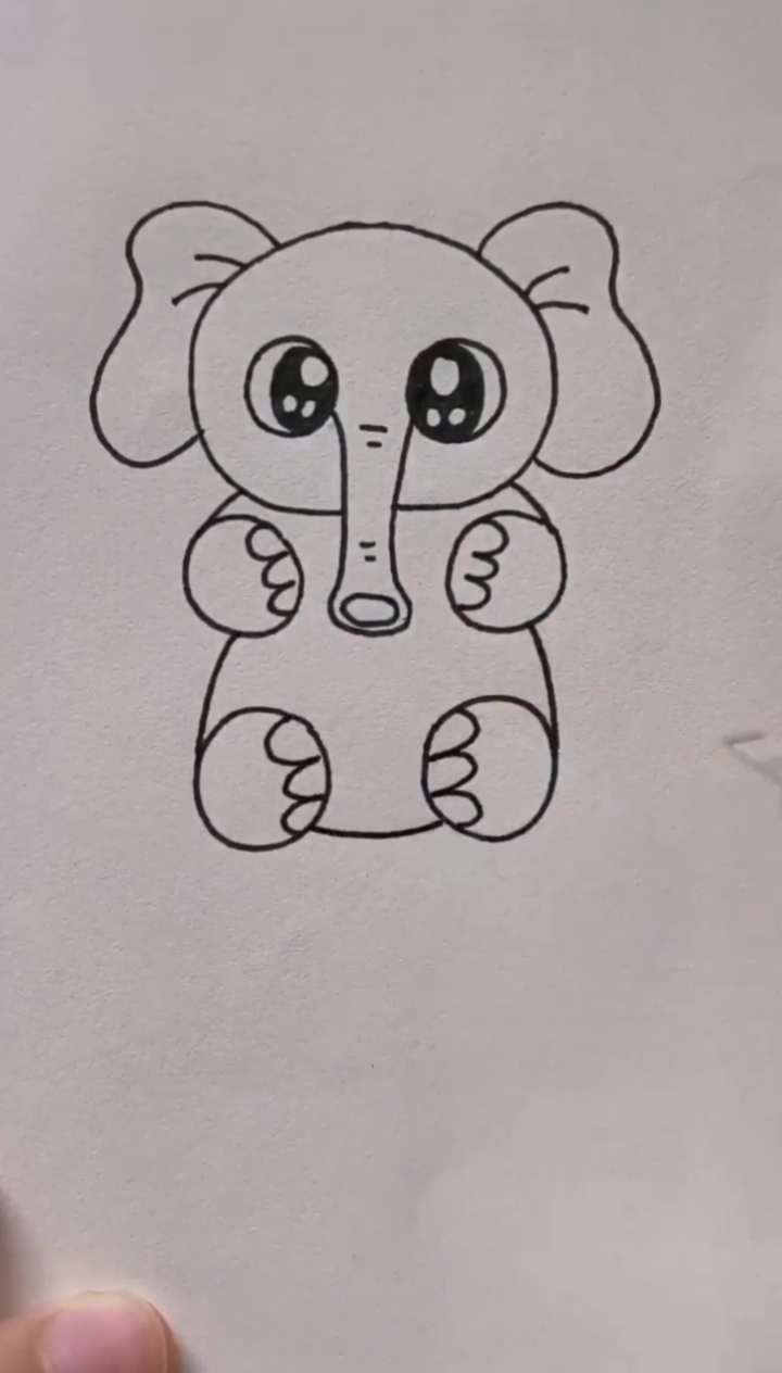 简笔画#李点点简笔画～六个0画大象,简单又好玩,哈哈!-度小视