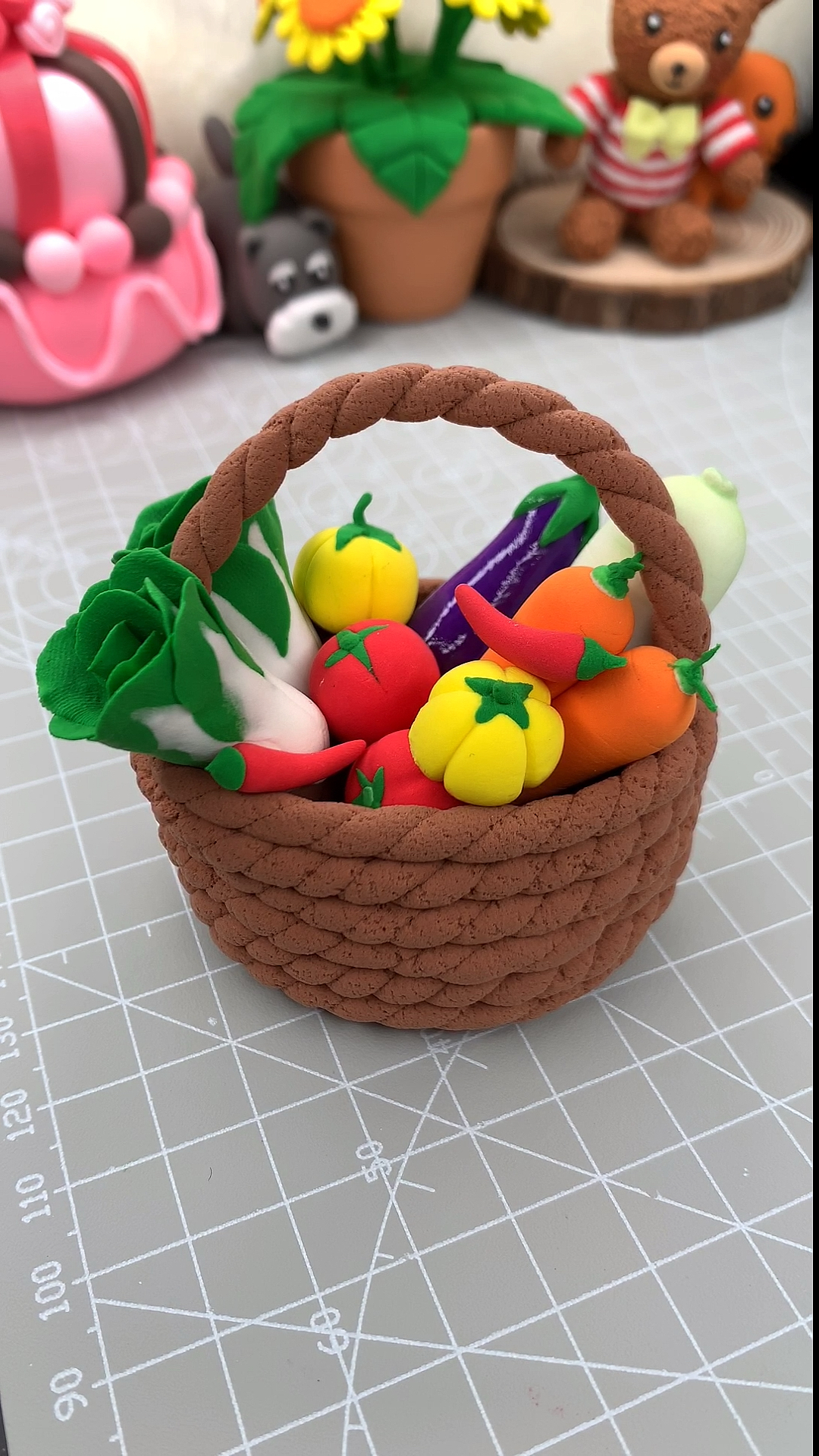 超轻粘土#今天编花篮哦