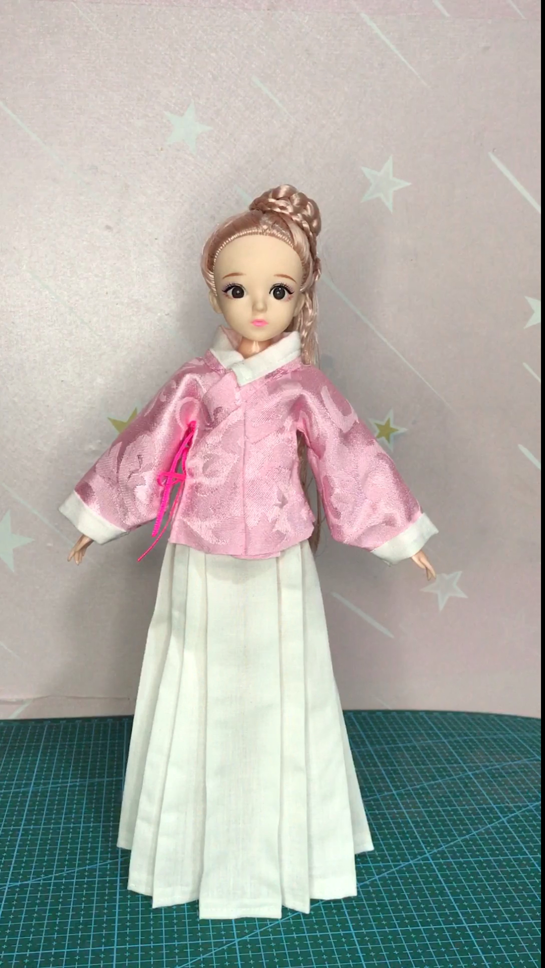 手工制作#古法裁剪给芭比娃娃做明制汉服!