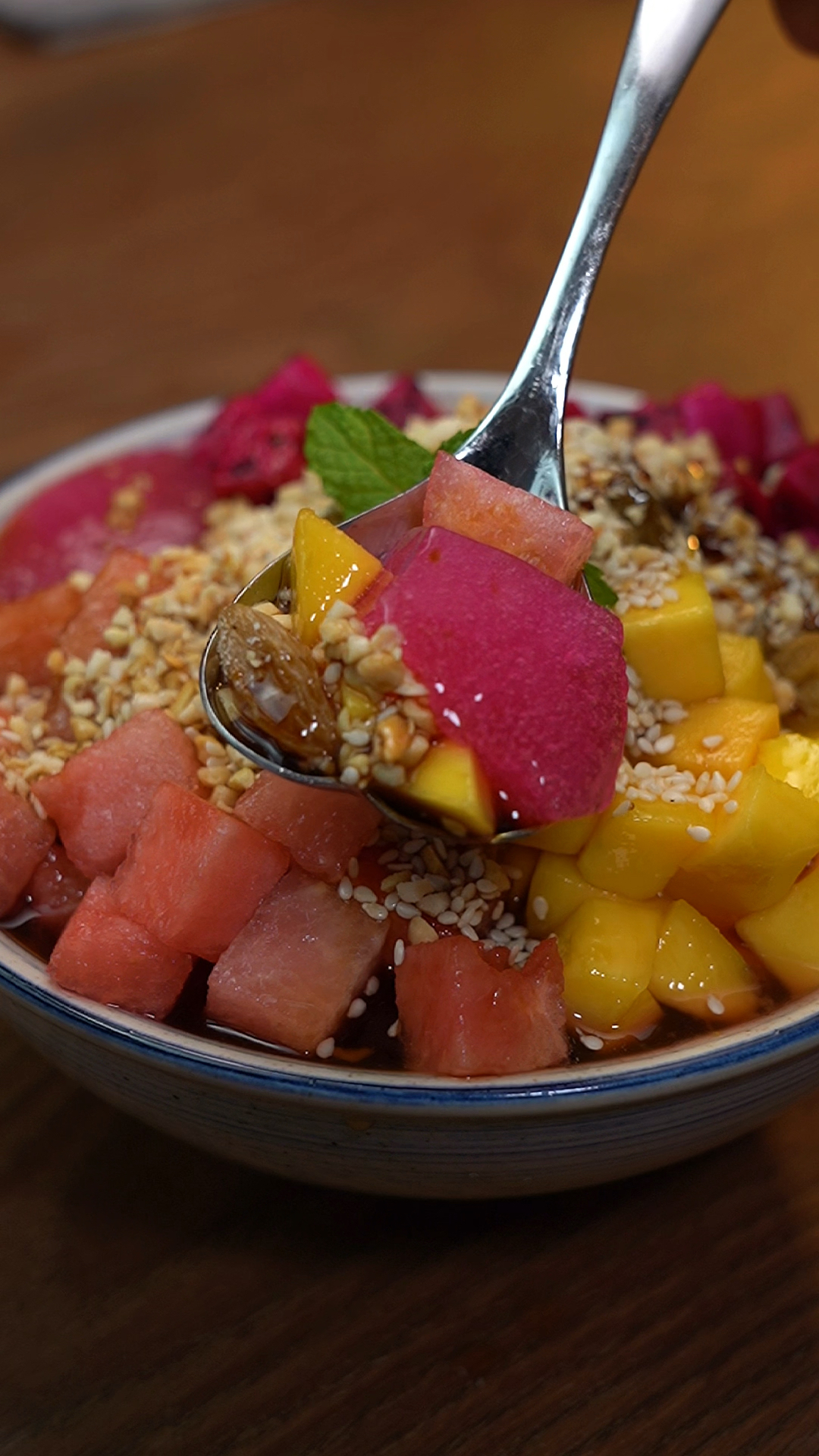 美食#火龙果手搓冰粉