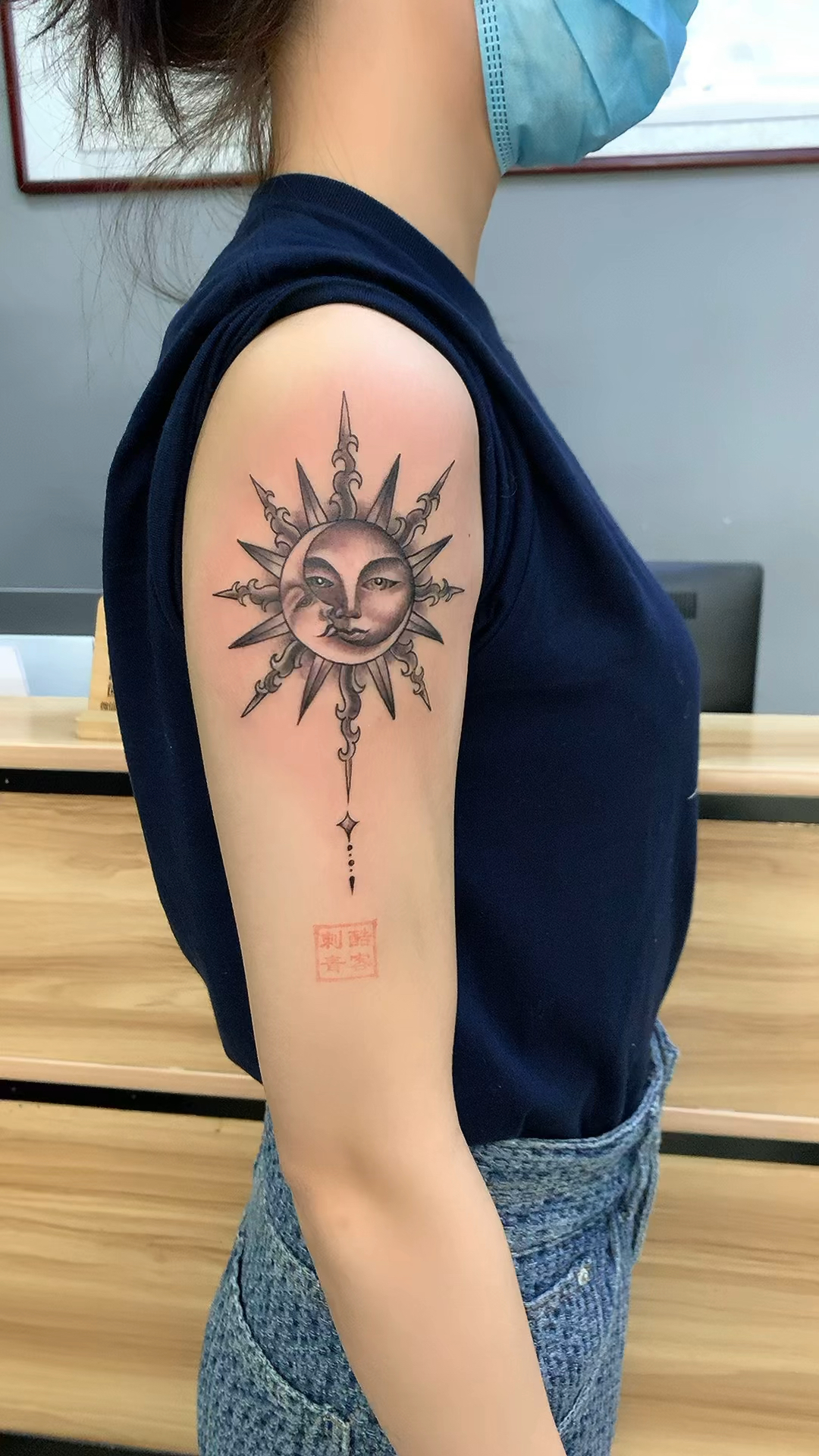 太阳月亮纹身#苏州纹身#吴江酷客纹身#女生纹身