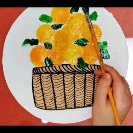 儿童画#今天我们用简单的几笔来画一筐好看的橘子,看看谁画的最好看