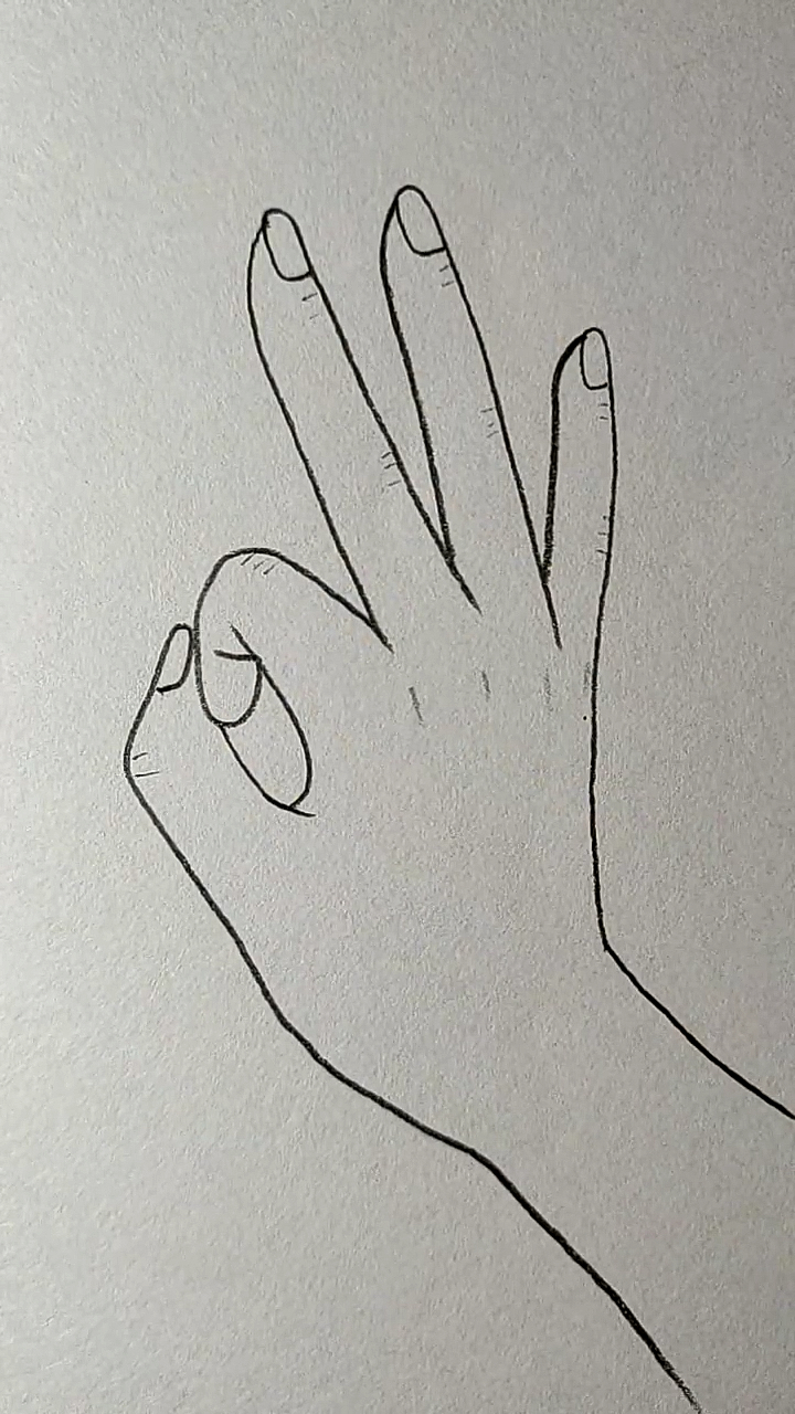 简笔画#用999画"ok"手势