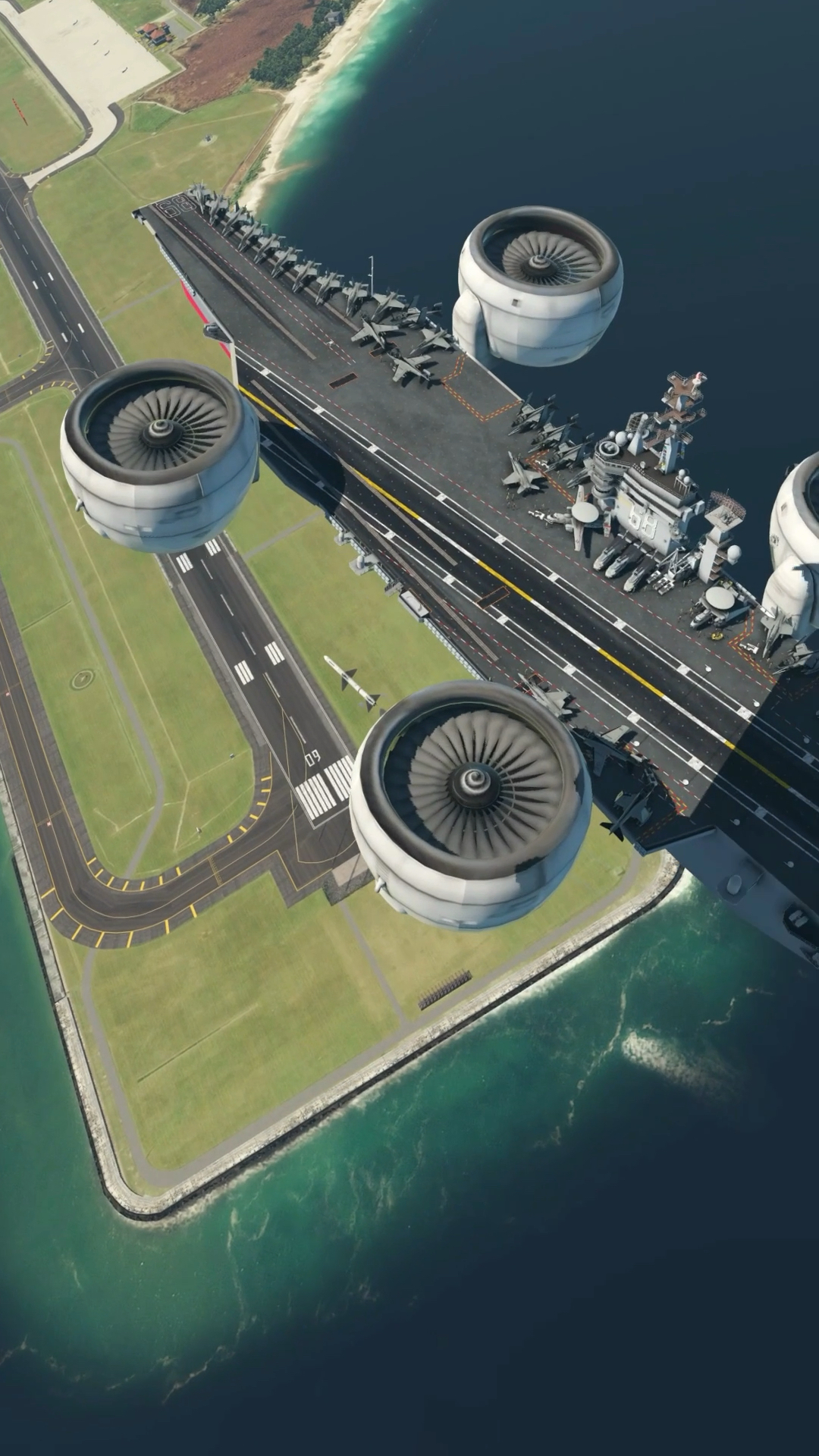 飞行航母发射空空导弹模拟
