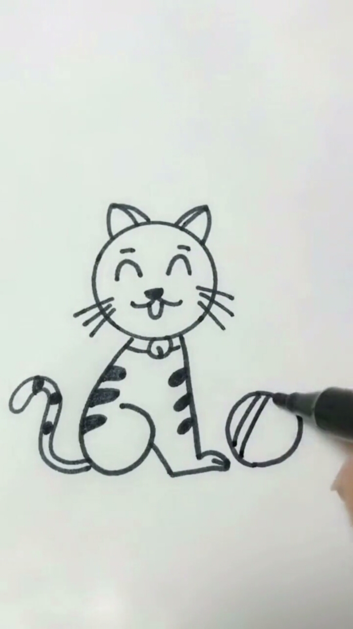 简笔画这样画的猫猫超简单的学会了吗