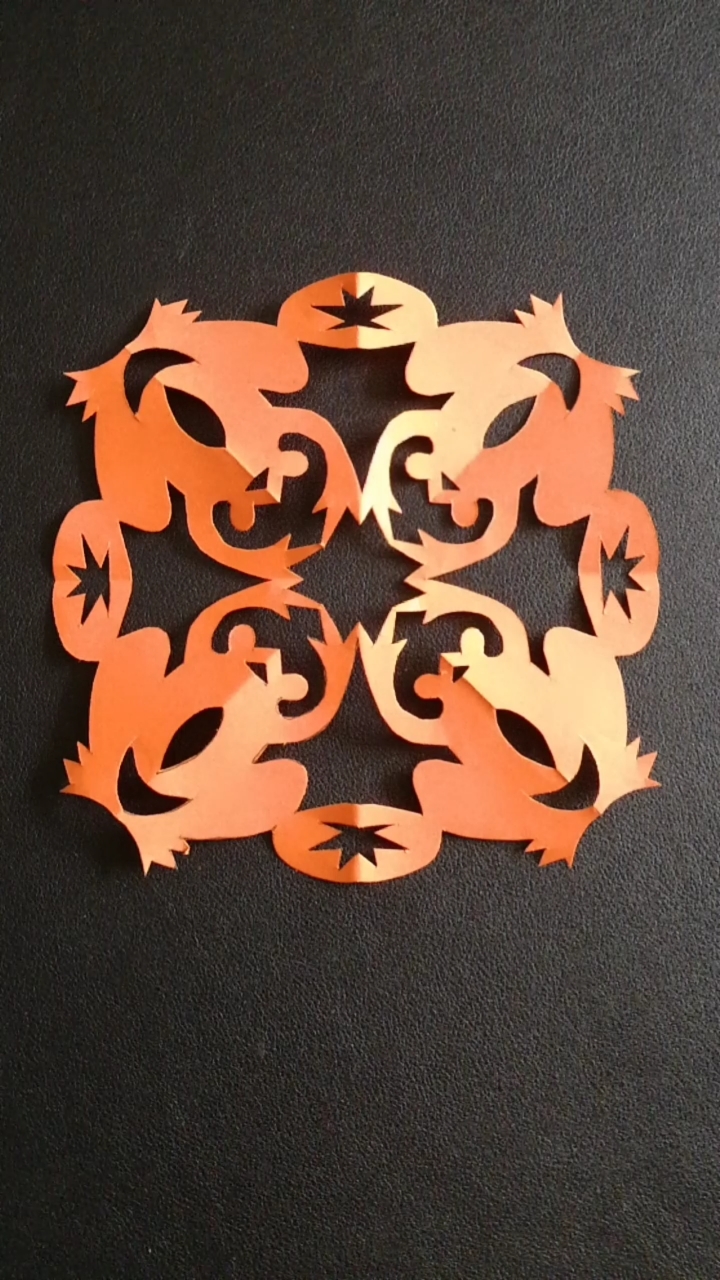 剪纸#手工剪纸四角青蛙,动手动脑快乐成长.