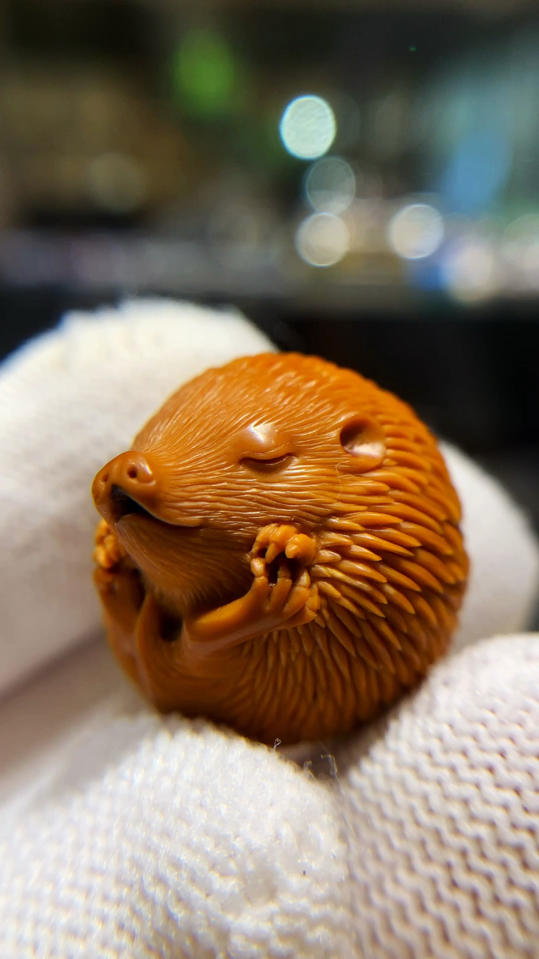 核小二核雕#小刺猬