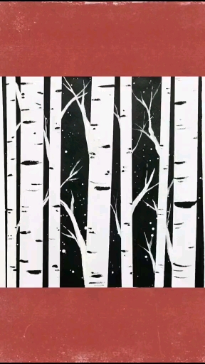 画画原来如此简单#白扬树,黑白装饰画-度小视