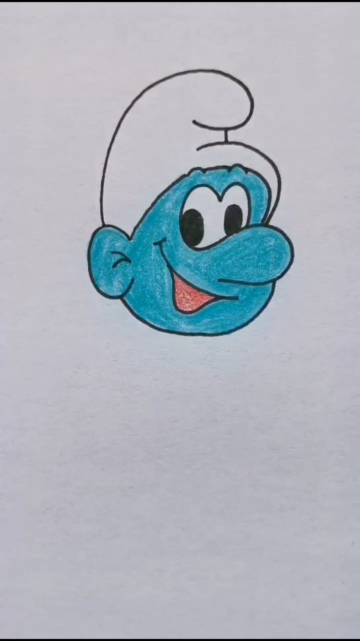 简笔画#李点点简笔画～用字母s画蓝精灵