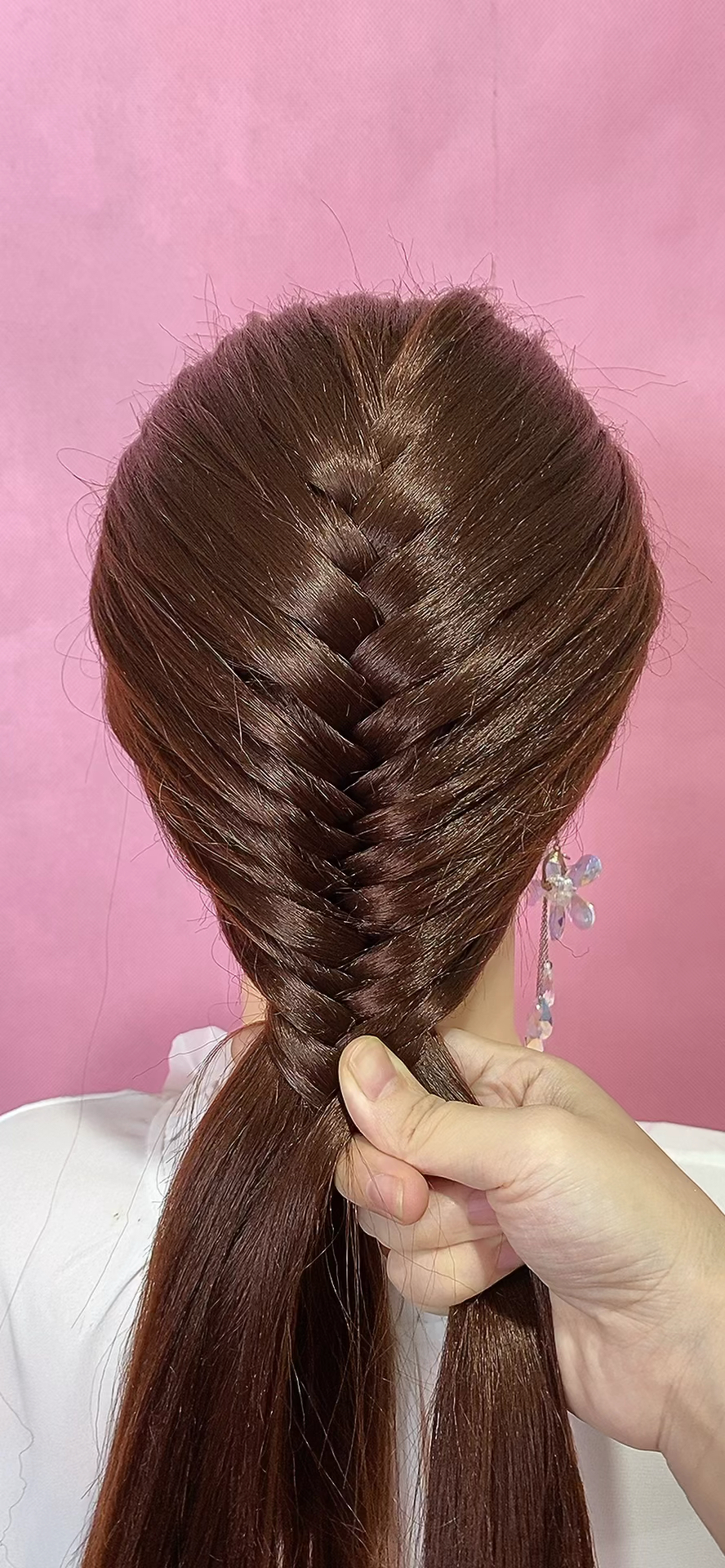 全民最火编发#满头鱼骨辫超慢动作教程