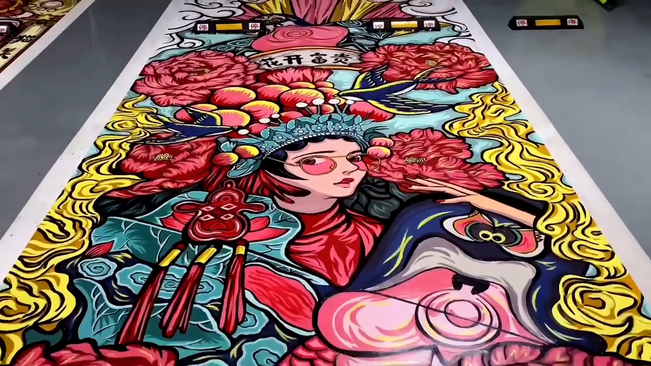 车位涂鸦#中国风元素配色灵感