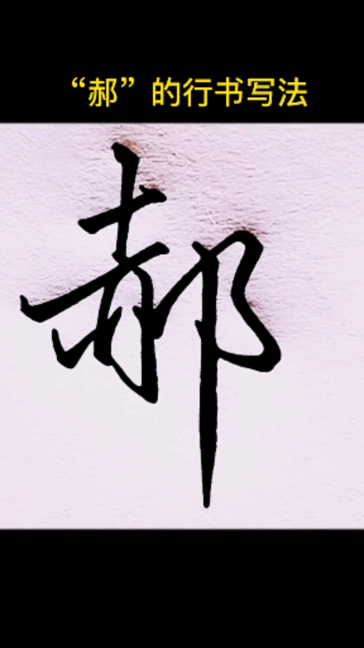 手写文字#"郝"的行书写法,你学会了吗?-度小视