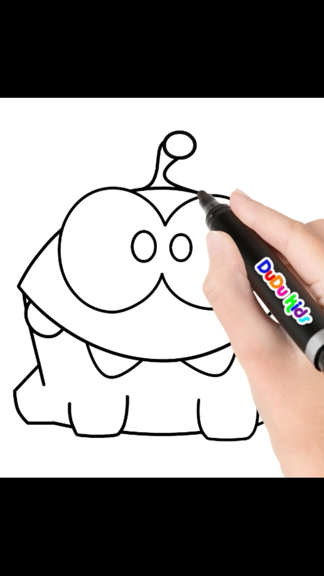 简笔画#怎样画奥姆青蛙简笔画糖果怪兽绘画割绳子卡通画宝宝学画画