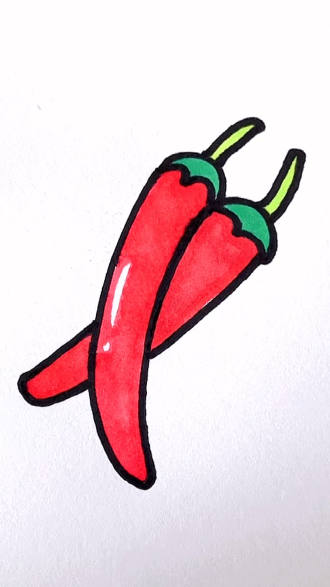 组队一起学画辣椒吧一学就会简笔画育儿简笔画一起学画画育儿简笔