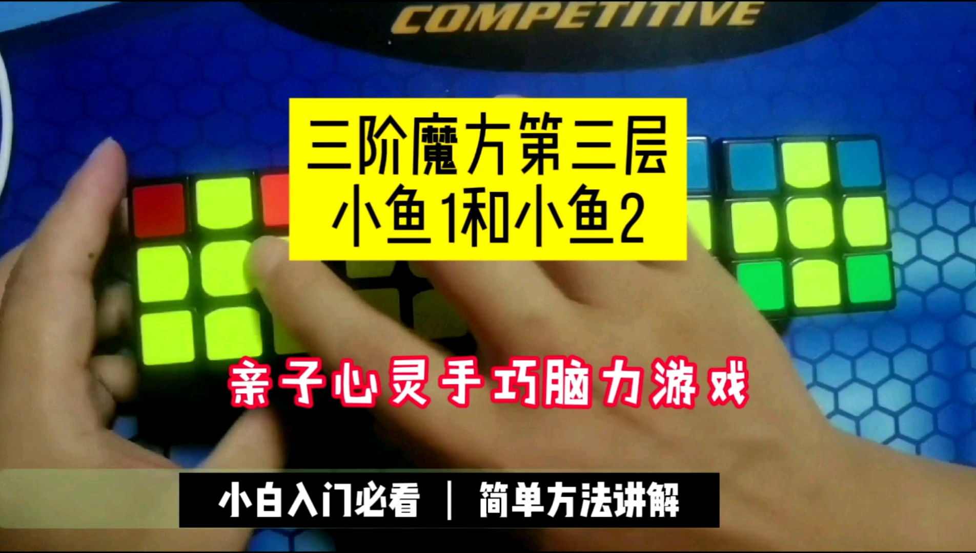 亲子益智游戏三阶魔方教程,第三层小鱼一和小鱼二,专注力,记忆力提升