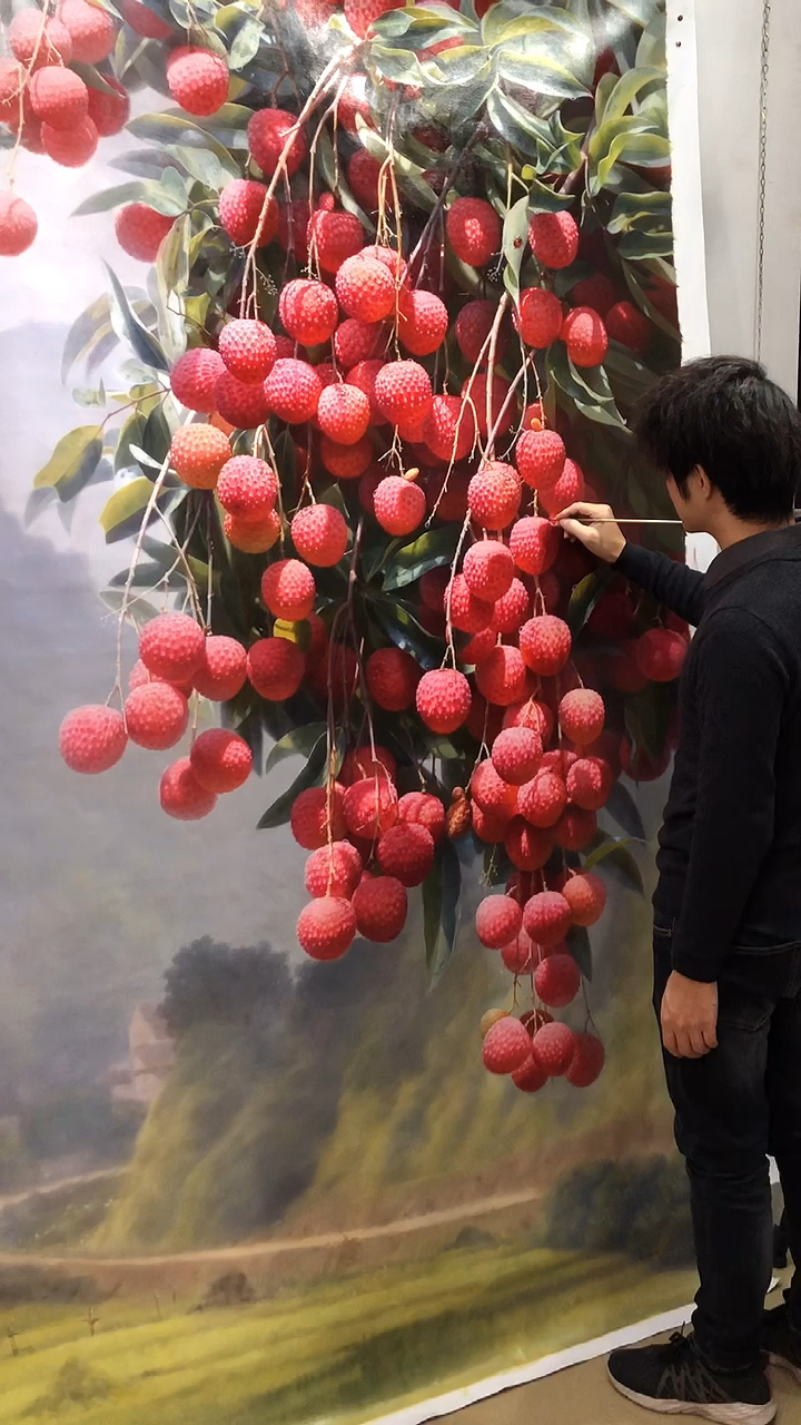 郑炳章油画#油画作品,红利满枝!大吉大利-全民小视频
