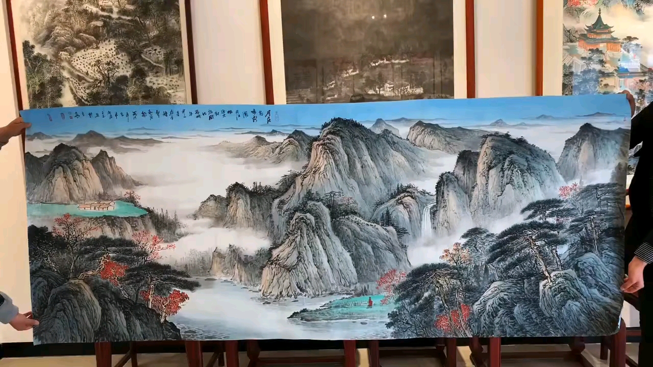 甘肃龙宝斋#青年实力派画家谢千玉国画作品小八尺精品源远流长尺寸约