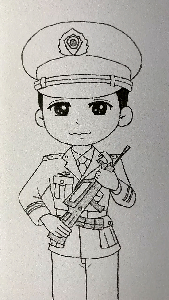 我爱你中国#国庆节画守卫祖国的兵哥哥