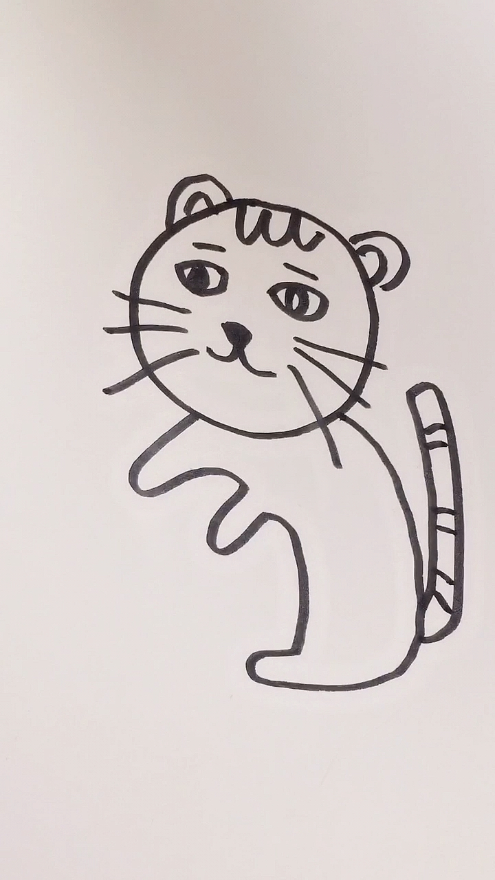 画画原来如此简单#爸爸画的猫咪