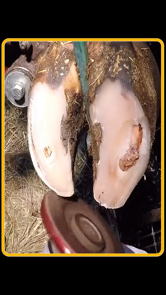 牛羊养殖解压修牛蹄半米长钉子扎进牛蹄看着都疼