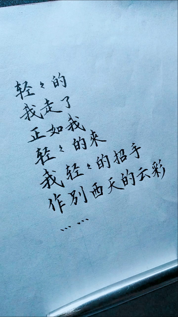 音为有你硬笔楷书再别康桥徐自摩