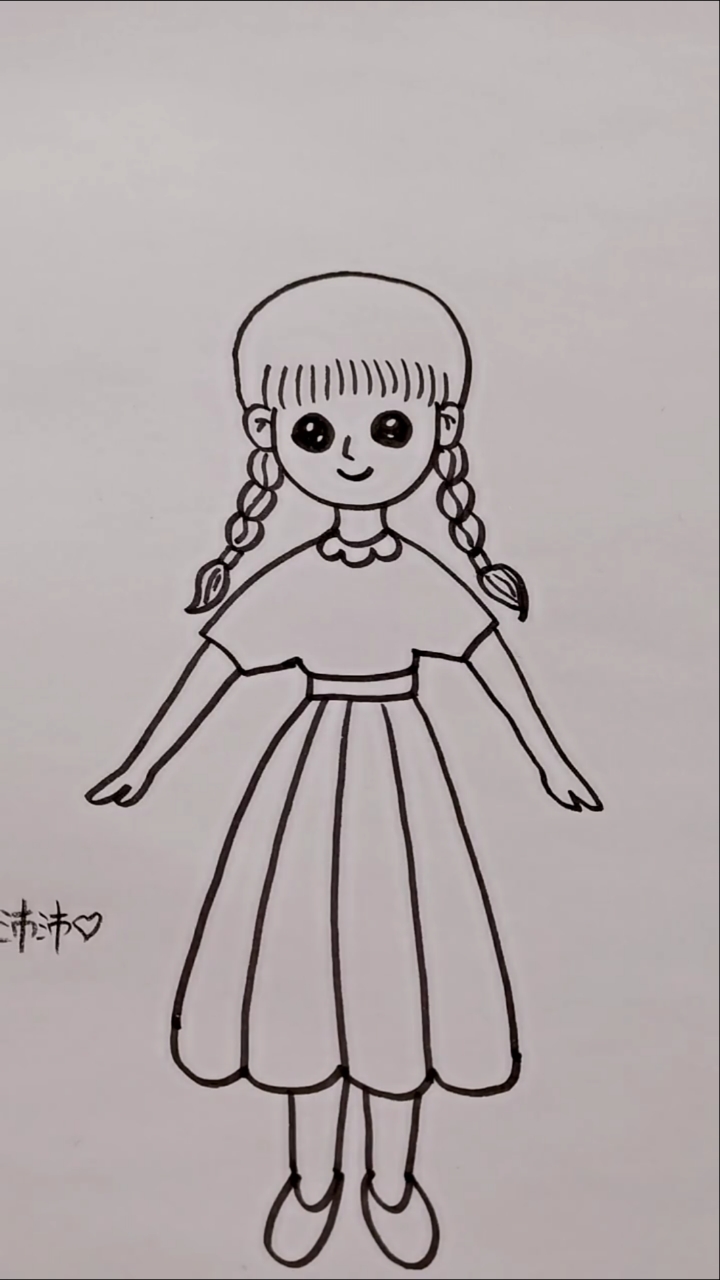 简笔画 小女孩简笔画