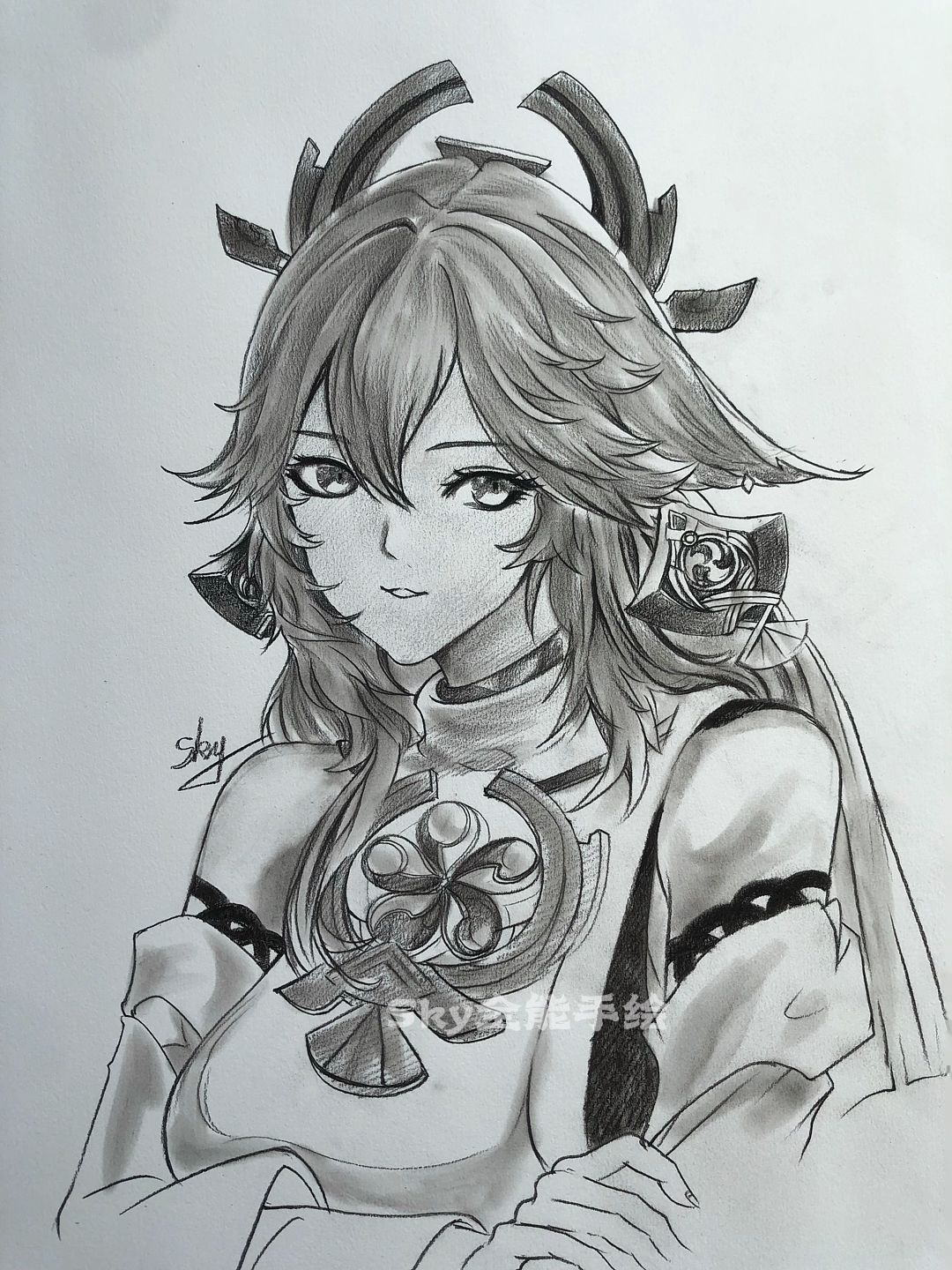 画画原来如此简单原声绘画原神角色八重神子解压过程