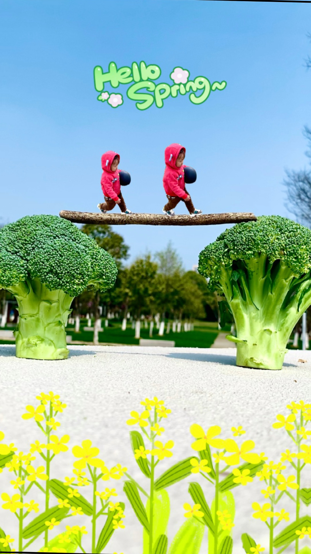 手机摄影小朋友和西兰花如何p出创意照片