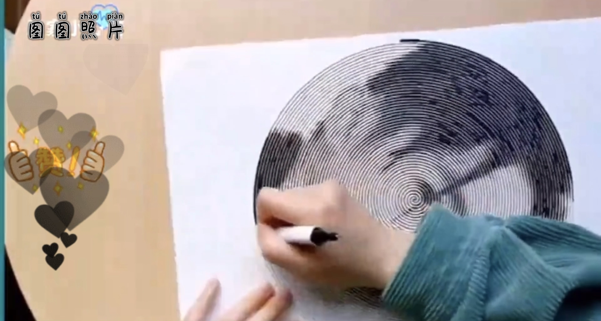 手绘螺旋蚊香画定制照片diy手工创意涂鸦绘画人物装饰画情侣礼物