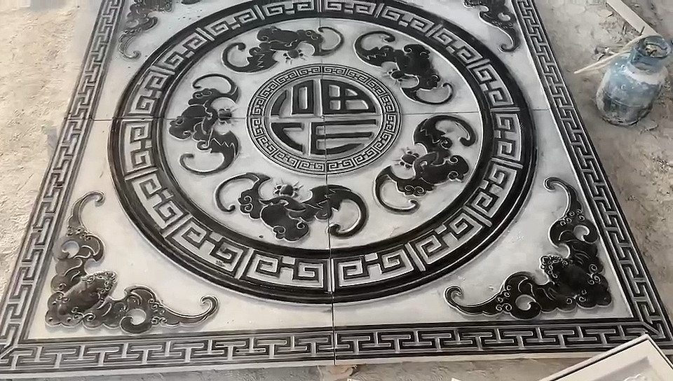 雕刻#石雕壁画五福临门.山东青石,嘉祥雕刻.