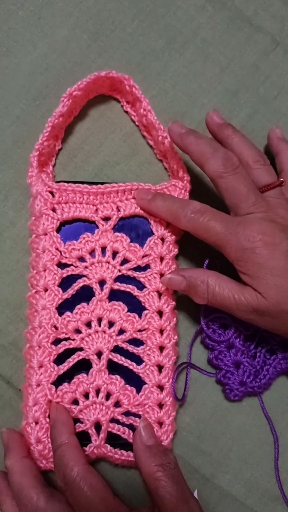 手工钩织#转发,钩手机包教程七