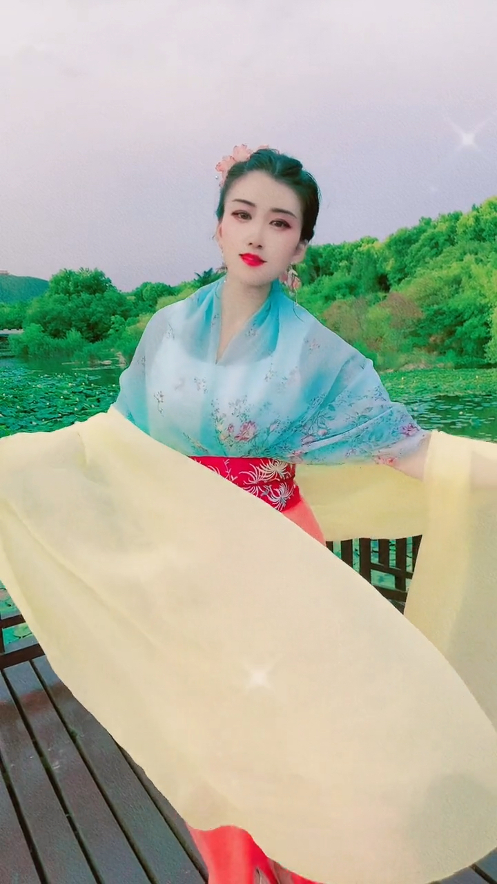 丝巾做古装汉服美颜一开随便披一块布都觉得自己美若天仙