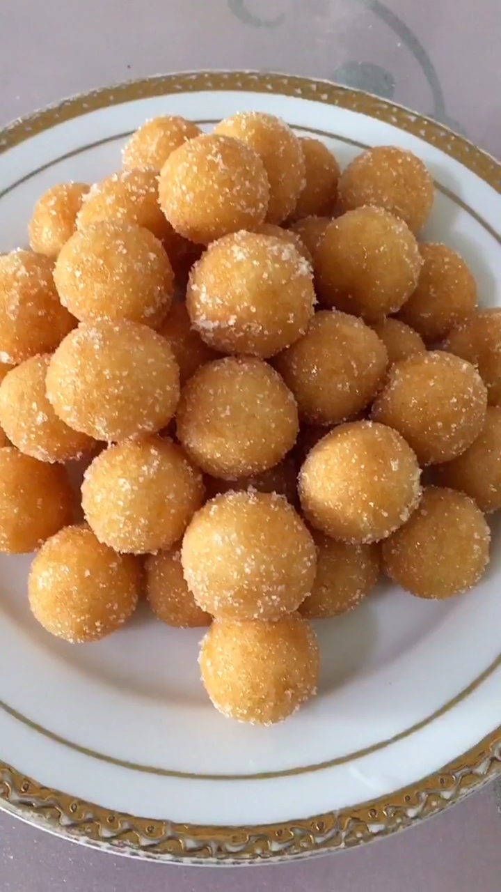 自制美食#雪花糯米球做法