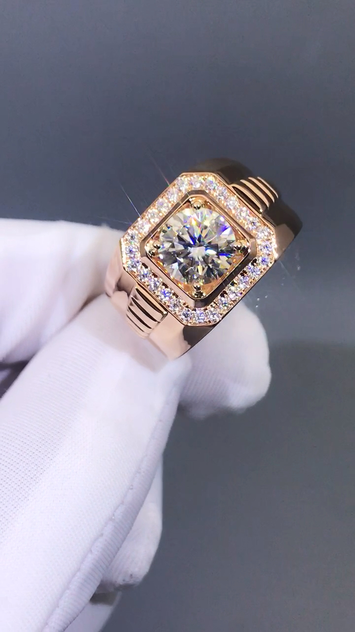 2克拉/玫瑰金男戒