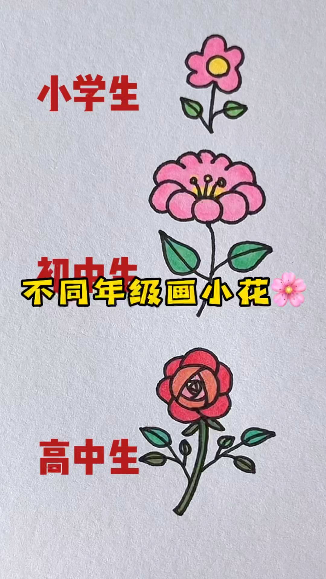 不同年級畫小花你是幾年級簡筆畫畫畫