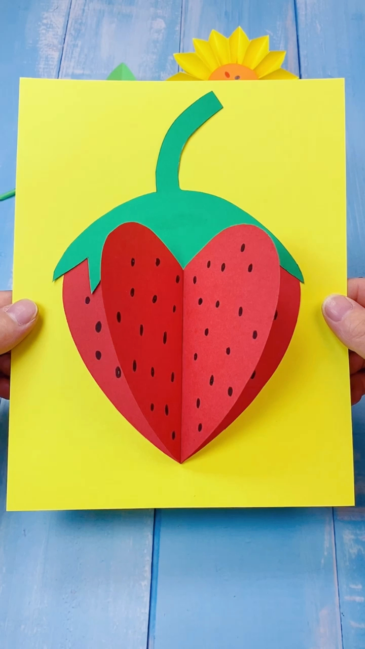 手工制作一看就会的立体草莓你学废了么