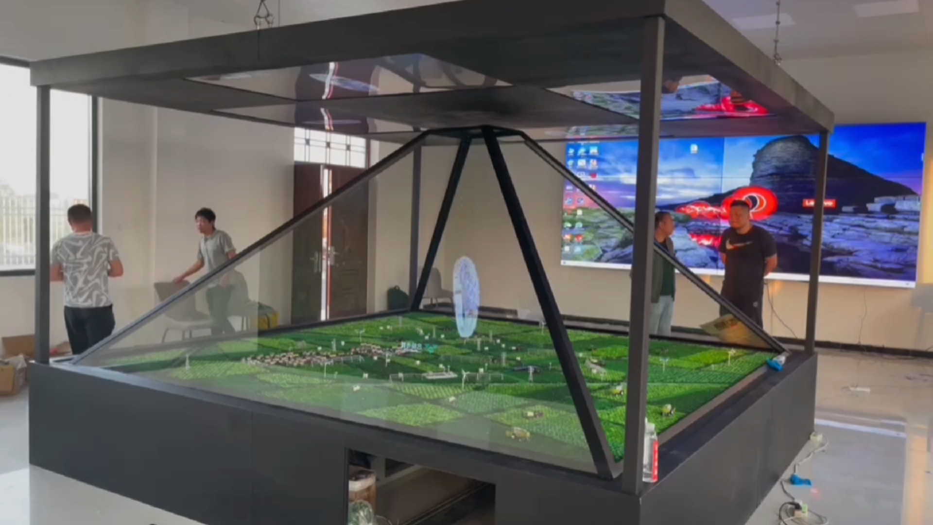 360全息影像沙盘,全息投影沙盘模拟数字化城市,蚁利可视化电子沙盘