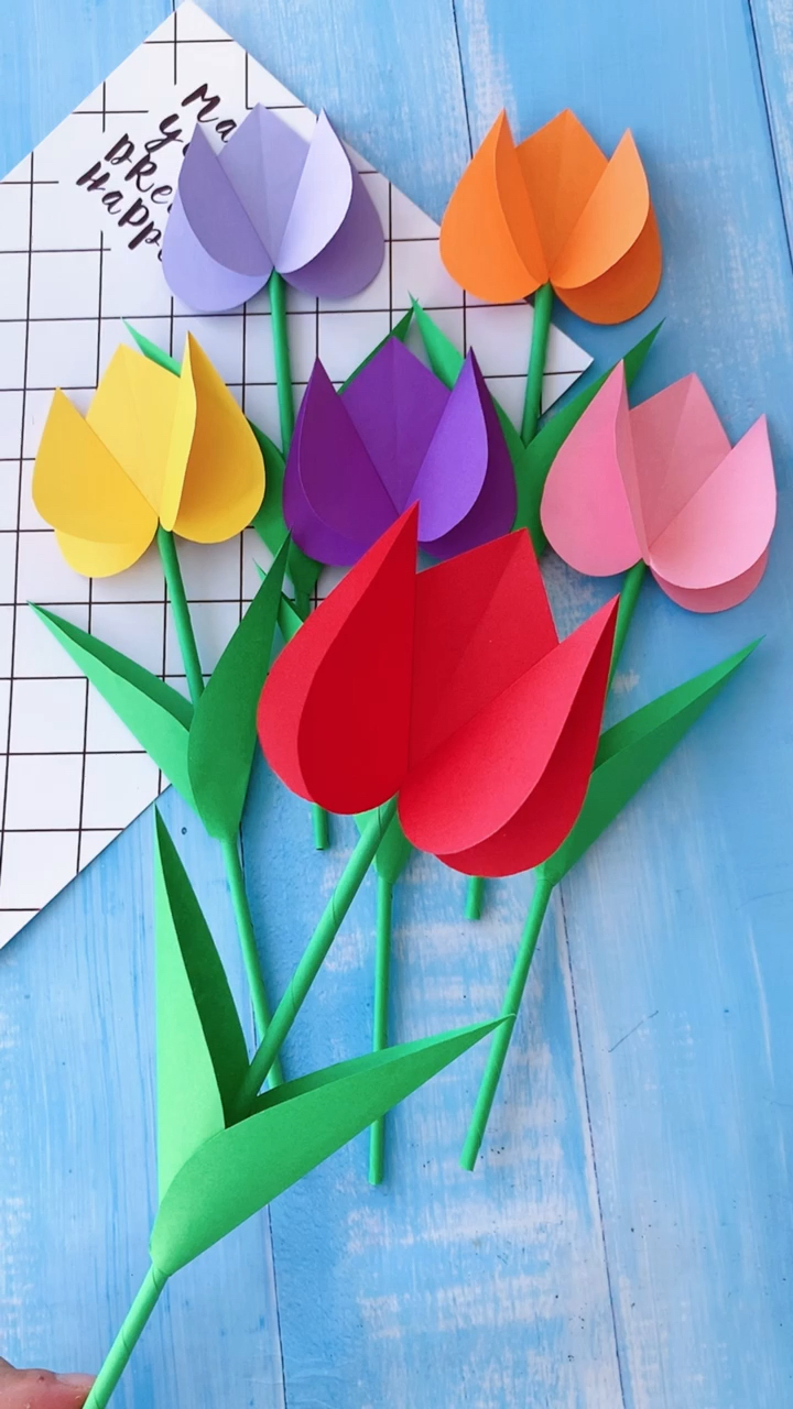 教师节做支简单又好看的手工郁金香花教师节送给老师吧